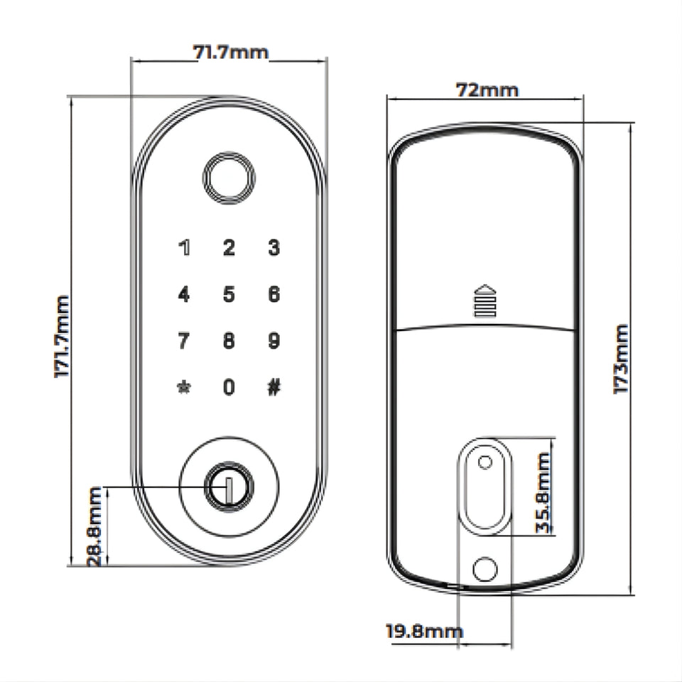 Zanda Stealth Smart Lock Deadbolt Satin Brass