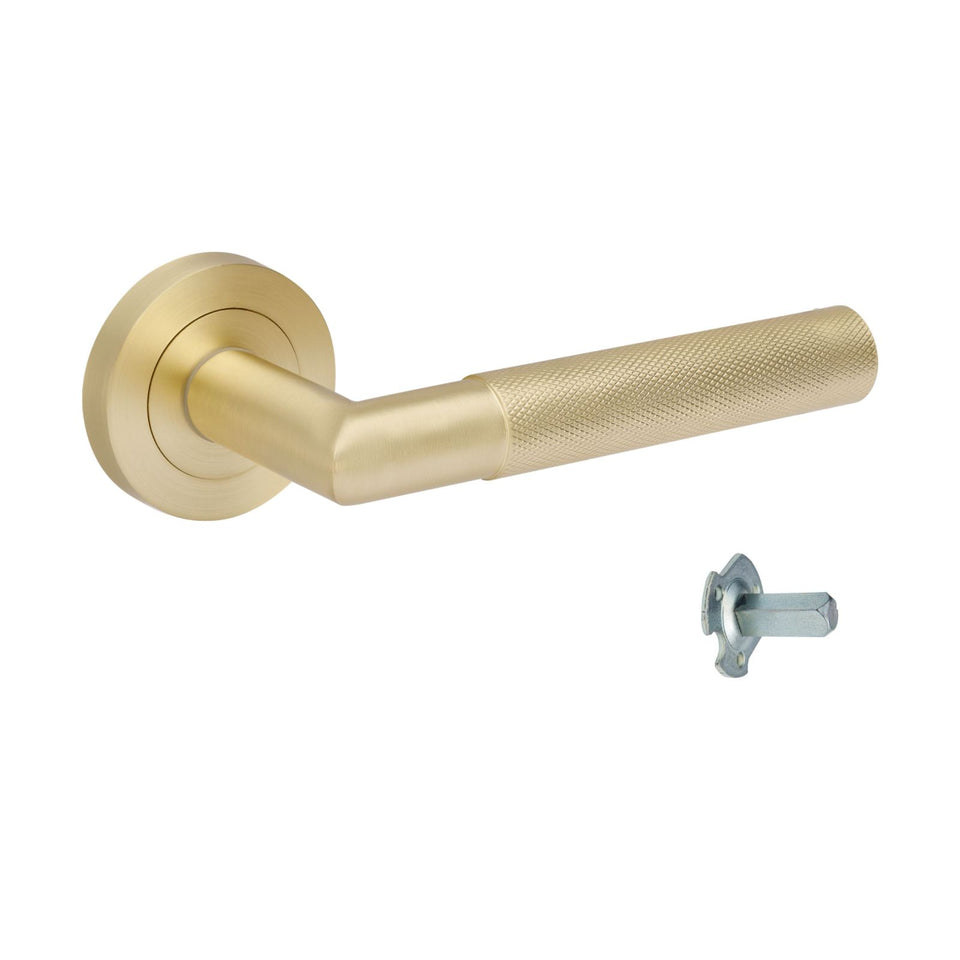 Zanda Vertex Dummy Lever Set Satin Brass