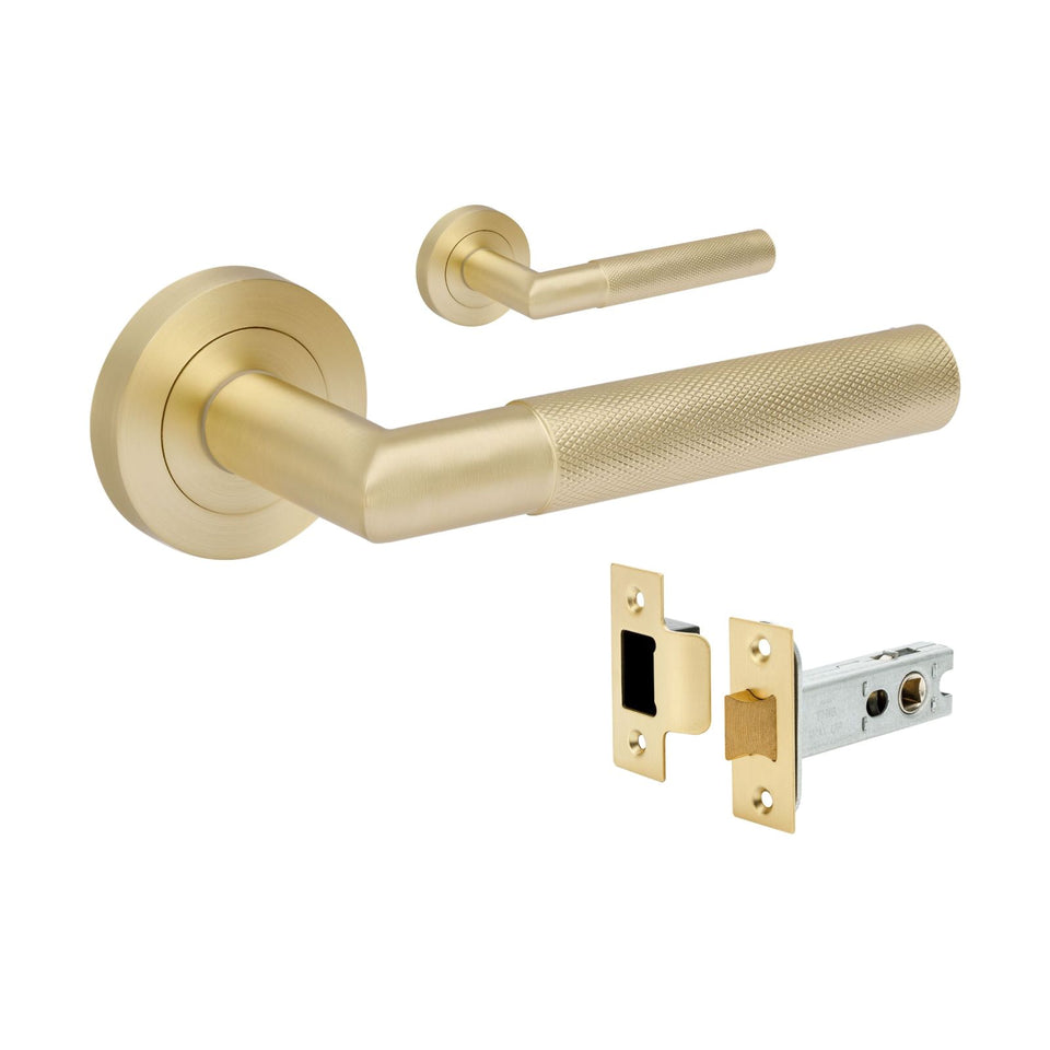 Zanda Vertex Passage Lever Set Satin Brass