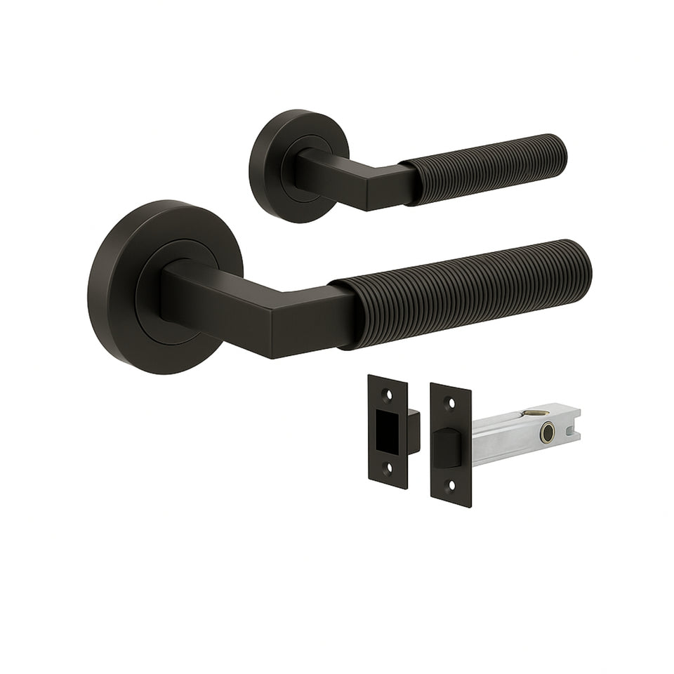 Zanda Zurich Fluted Passage Lever Set Graphite Nickel
