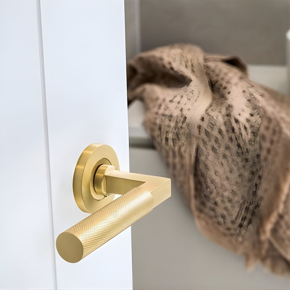 Zanda Zurich Passage Door Handle Set Satin Brass