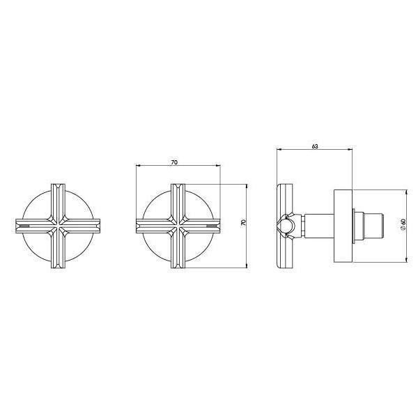 Phoenix Vivid Slimline Plus Wall Top Assemblies 15mm Extended Spindles - Brushed Nickel