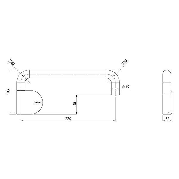 Phoenix Designer Swivel Bath Outlet 230mm Round - Matte Black