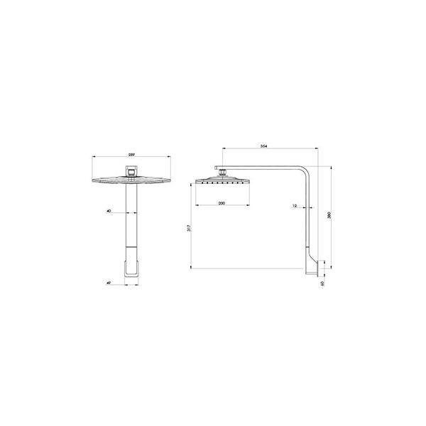 Phoenix NX Cape Shower Arm & Rose - Chrome