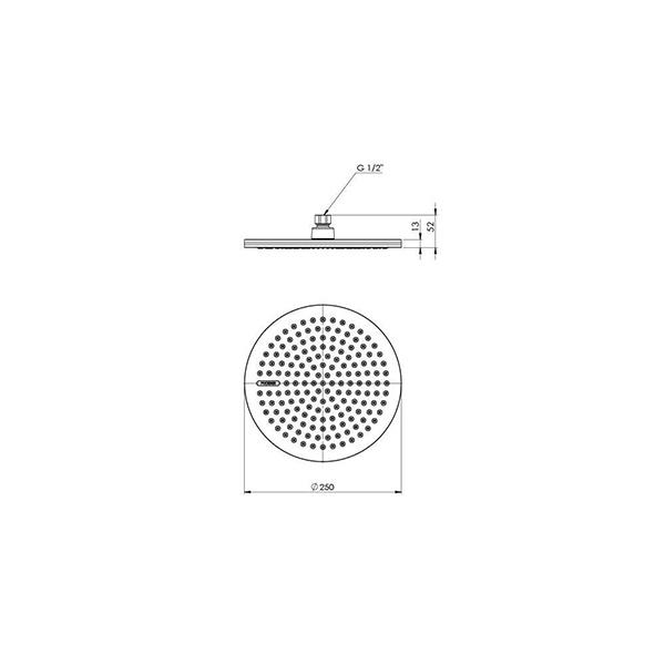 Phoenix NX Quil Shower Rose - Matte Black