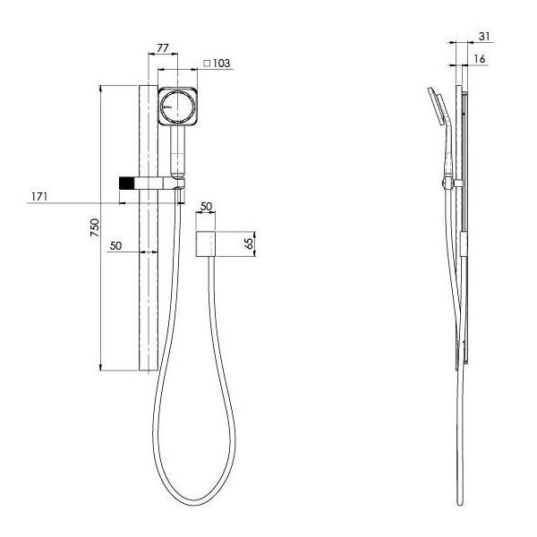 Phoenix NX ORLI with HydroSense Rail Shower