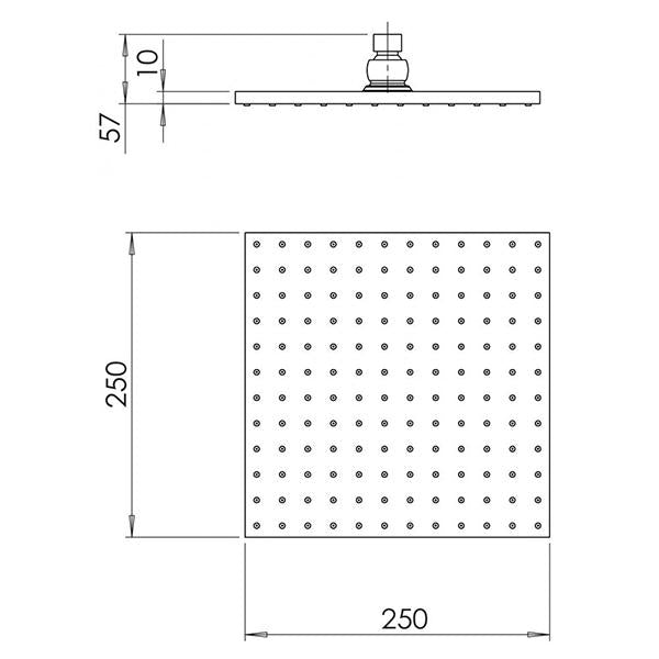 Phoenix Lexi Shower Rose Only 250mm Square - Chrome