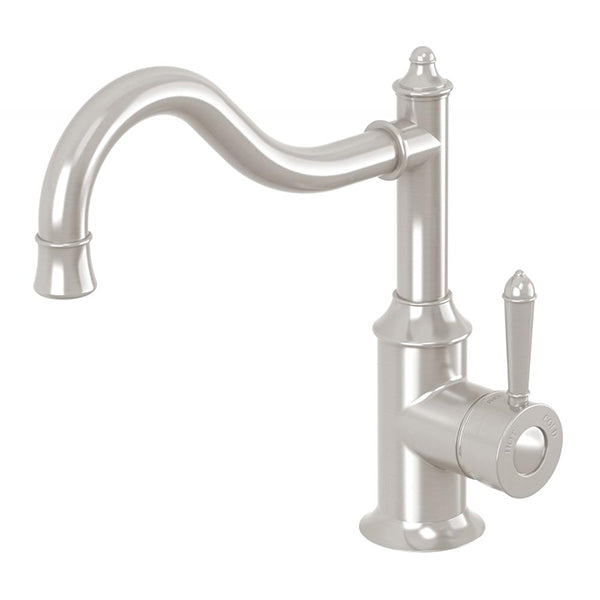 Phoenix Nostalgia Sink Mixer 220mm Shepherds Crook Brushed Nickel