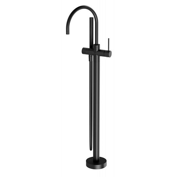 Phoenix Vivid Slimline Floor Mounted Bath Mixer with Hand Shower - Matte Black Online at The Blue Space