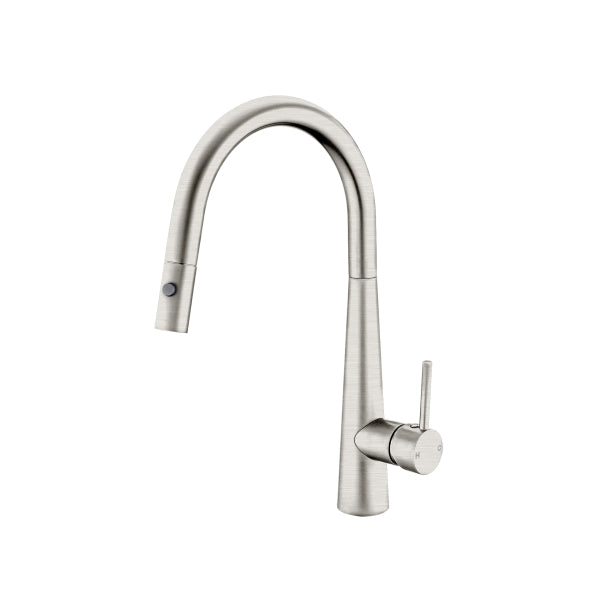 Nero Dolce Pull Out Sink Mixer With Vegie Spray Function Brushed Nickel