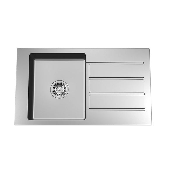 Caroma Evolution Care Single End Bowl Overmount Stainless Steel Sink