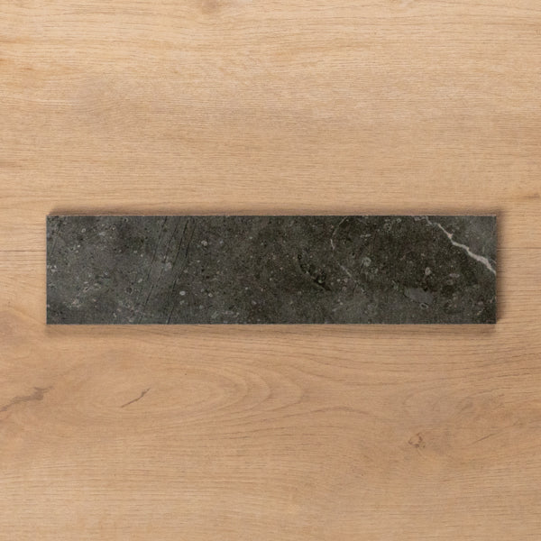 Casuarina Charcoal Honed Porcelain Tile 75x300mm