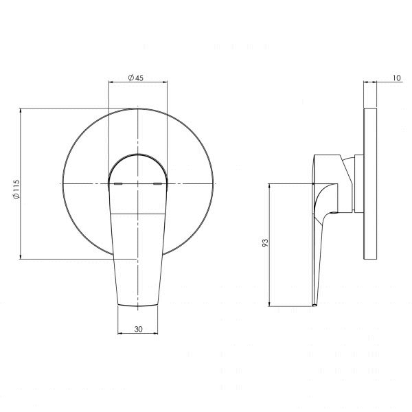 Arlo Shower / Wall Mixer Trim Kit Only Chrome Phoenix Builders Range
