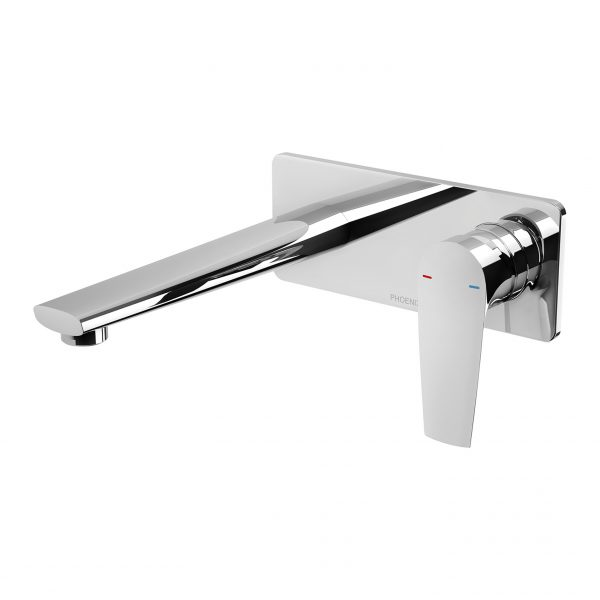 Phoenix Arlo Lead Free Wall Basin / Bath Mixer Set 200mm Trim Kit Only Chrome