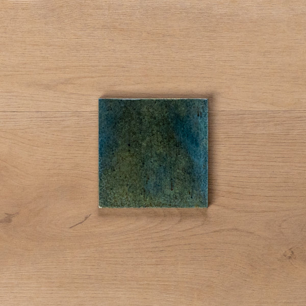 Sicily Turchese Blue Gloss Zellige Cushioned Edge Porcelain Tile 100x100mm