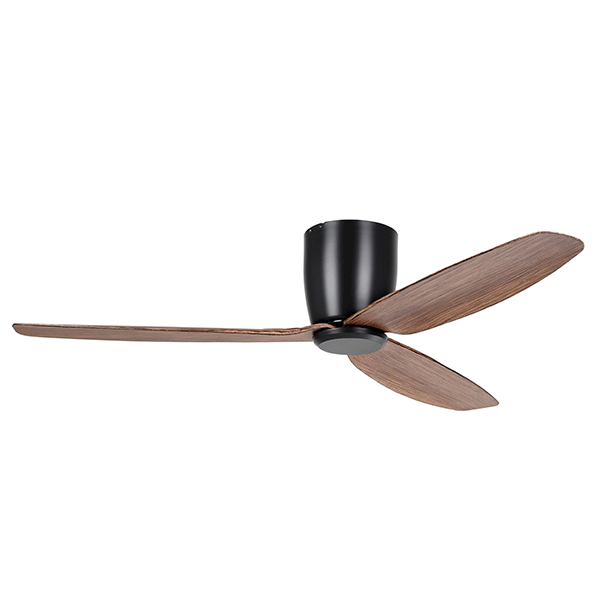 Eglo Seacliff 52in 132cm DC Ceiling Fan - Black with Light Walnut finish