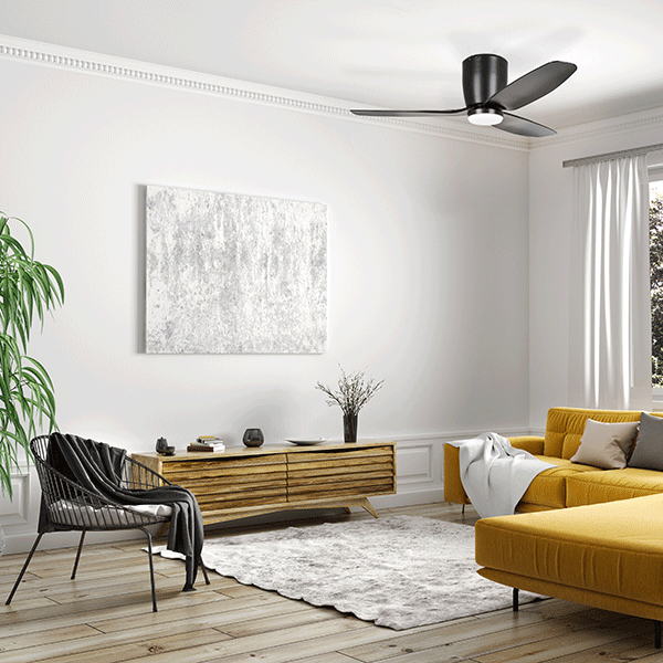 Eglo Seacliff 44in 112cm DC Ceiling Fan with 15W LED CCT Light - Black