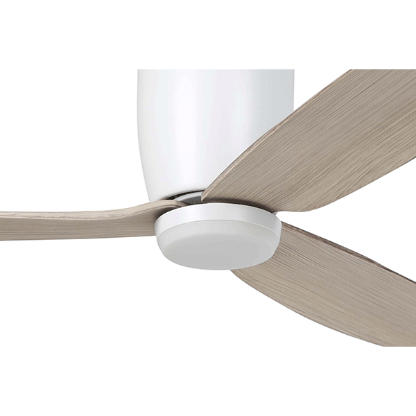 Eglo Seacliff 52in 132cm DC Ceiling Fan with 15W LED CCT Light - White with Oak finish