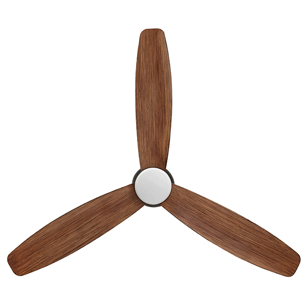 Eglo Seacliff 52in 132cm DC Ceiling Fan with 15W LED CCT Light - Black with Light Walnut finish