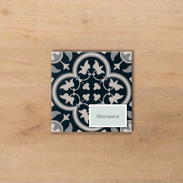 Airlie Dark Blue Matt Cushioned Edge Porcelain Tile 200x200mm
