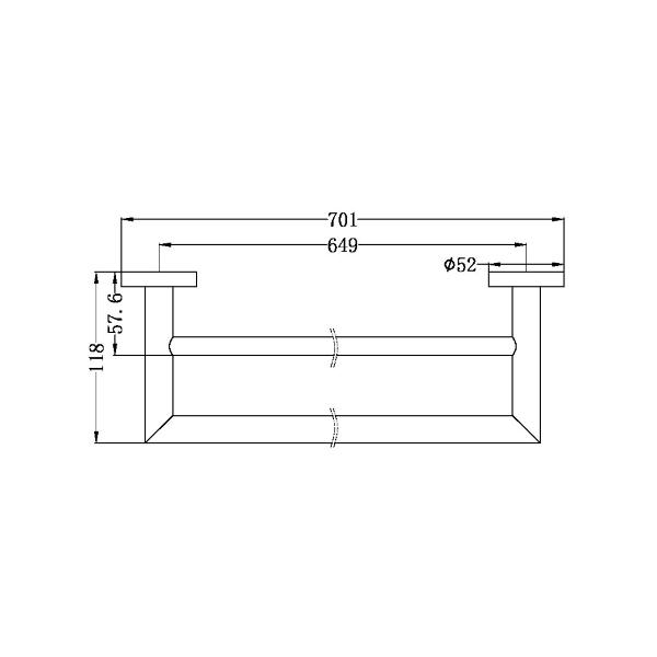 Nero Dolce 700mm Double Towel Rail Brushed Nickel