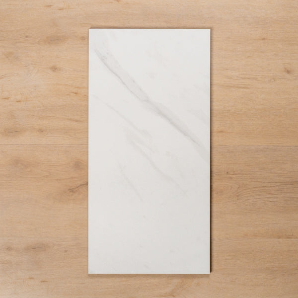 Perisher White Marble Matt Rectified Porcelain Tile 300x600mm