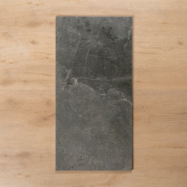 Casuarina Charcoal Honed Porcelain Tile 300x600mm