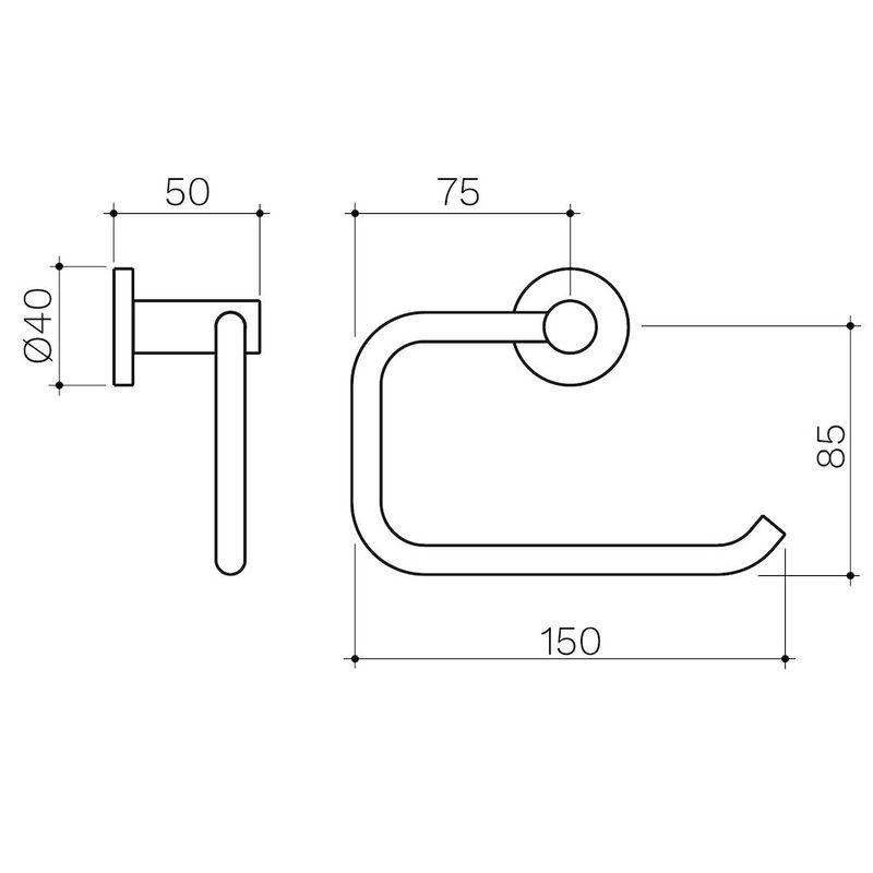 Clark Round Toilet Roll Holder - Matte Black