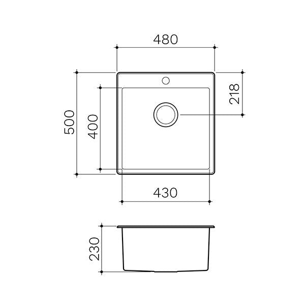 Clark Square 35L Laundry Sink