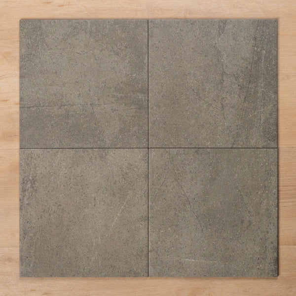 Burleigh Grey Matt Cushioned Edge Porcelain Tile 300x300mm Straight Pattern - The Blue Space