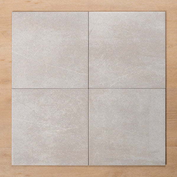 Burleigh Silver Matt Cushioned Edge Porcelain Tile 300x300mm Straight Pattern - The Blue Space