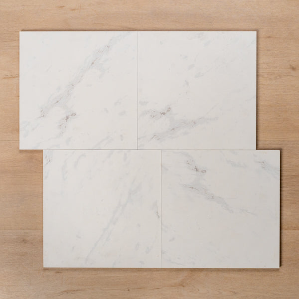Paradise Calacatta Matt Rectified Ceramic Tile 300x300mm Offset Pattern - The Blue Space