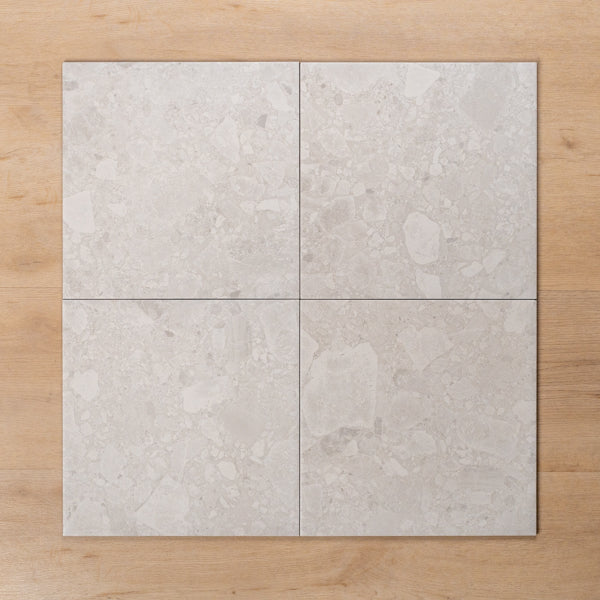 Southside White Terrazzo Matt P3 Porcelain Tile 300x300mm