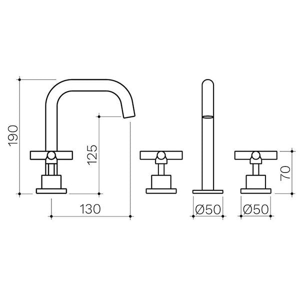 Clark Cross Basin Set - Matte Black dimensions