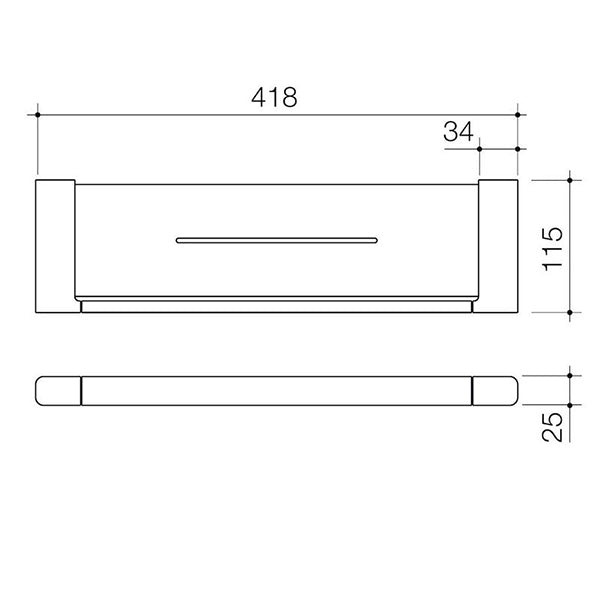 Caroma Luna Metal Shelf Chrome 420mm