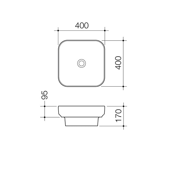 Caroma Tribute Square Inset Basin 400mm