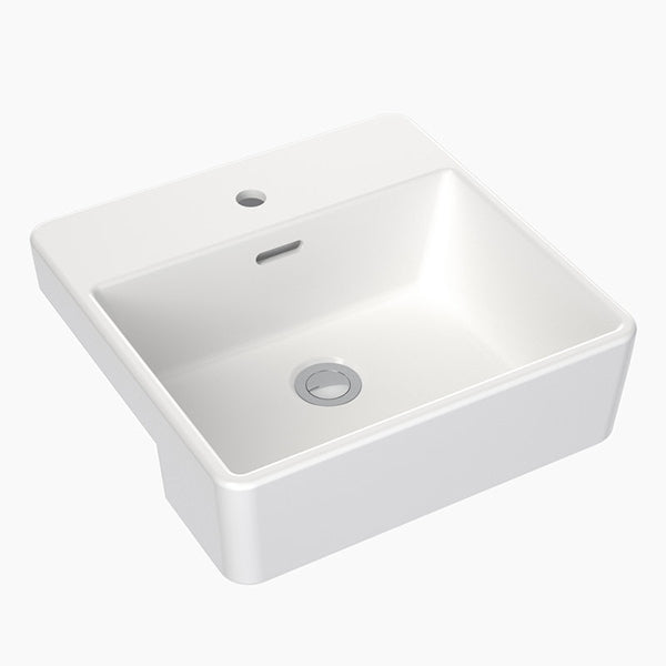 Clark Square Semi Recessed Basin One Taphole