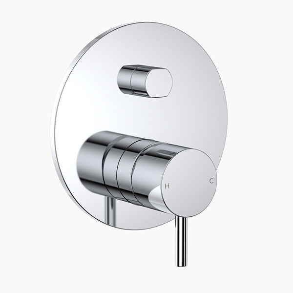 Clark Round Pin Wall Mixer with Diverter - Chrome - The Blue Space