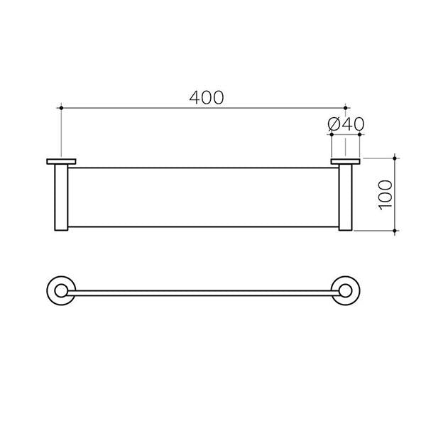Clark Round Metal Shelf - Brushed Nickel 400mm