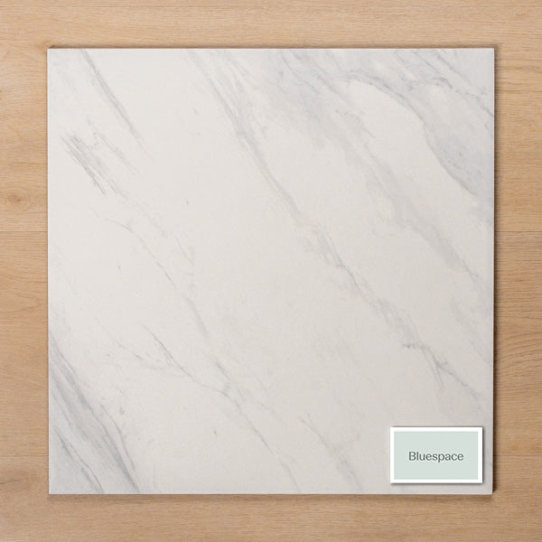 Kings Marble Carrara White Matt Cushioned Edge Ceramic Tile 450x450mm