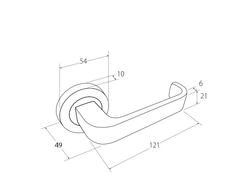 Zanda Futura Streamline Passage Door Handle Set Satin Brass