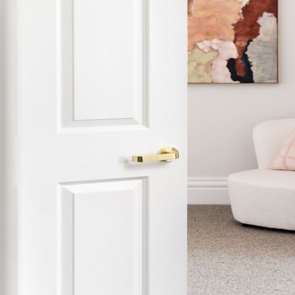 Zanda Futura Streamline Passage Door Handle Set Satin Brass