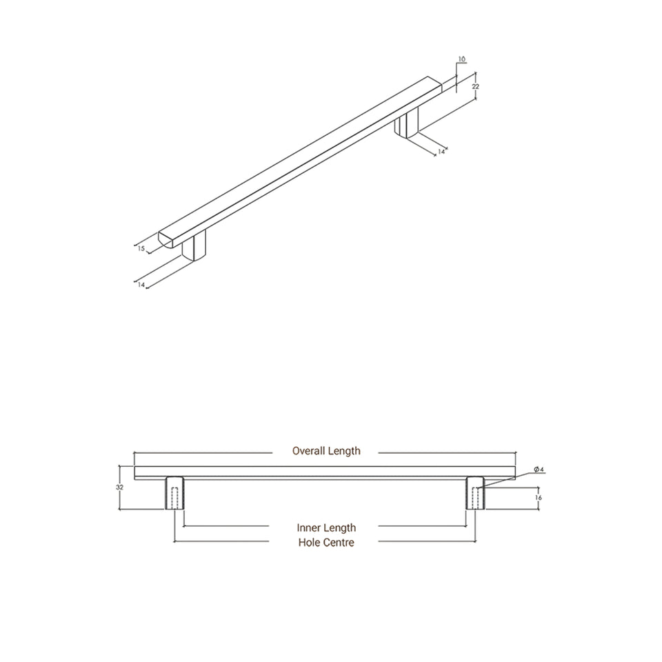 Momo Handles Ara Bar Pull Handle Oak