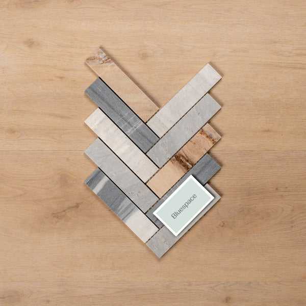 Cottesloe Blue Sandstone Herringbone Honed Marble Mosaic Tile 35x150mm