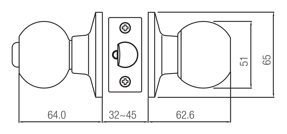Lane Bala Entrance Knob Door Handle Set On Round Rosette Polished Stainless Steel