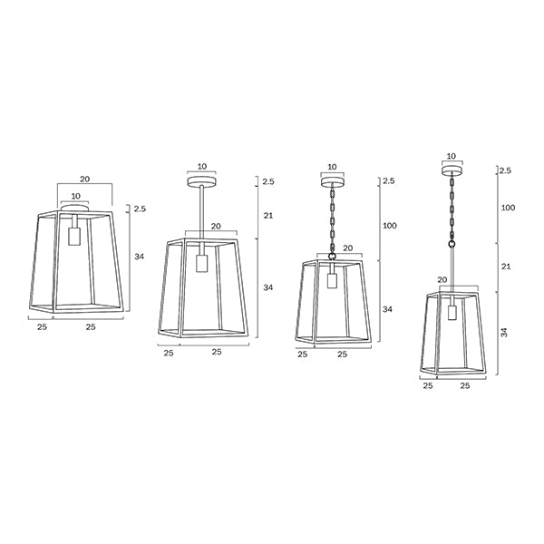 Telbix Cantena E27 25cm Pendant Black