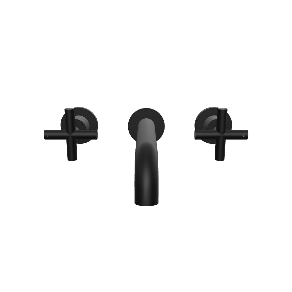 Clark Cross Wall Basin/Bath Set 180mm - Matte Black 3D Model - The Blue Space