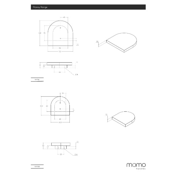 Momo Handles Fitzroy Arch Timber Handle American Oak