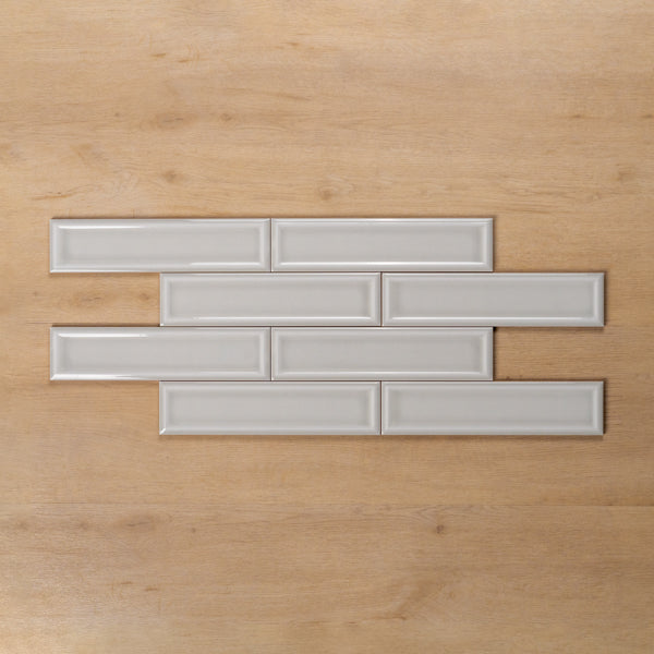 Whitehaven Blue Gloss Frame Ceramic Subway Tile 68x280mm Brick Pattern - The Blue Space