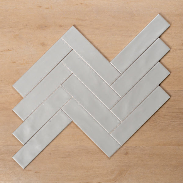 Whitehaven Blue Wavy Satin Ceramic Subway Tile 68x280mm
